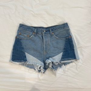LEVIS patchwork denim shorts